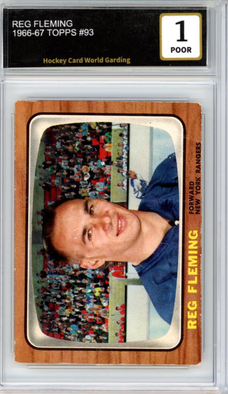 1966-67 Topps #93 Reg Fleming Hockey Card Vintage Graded HCWG 1 Image 1