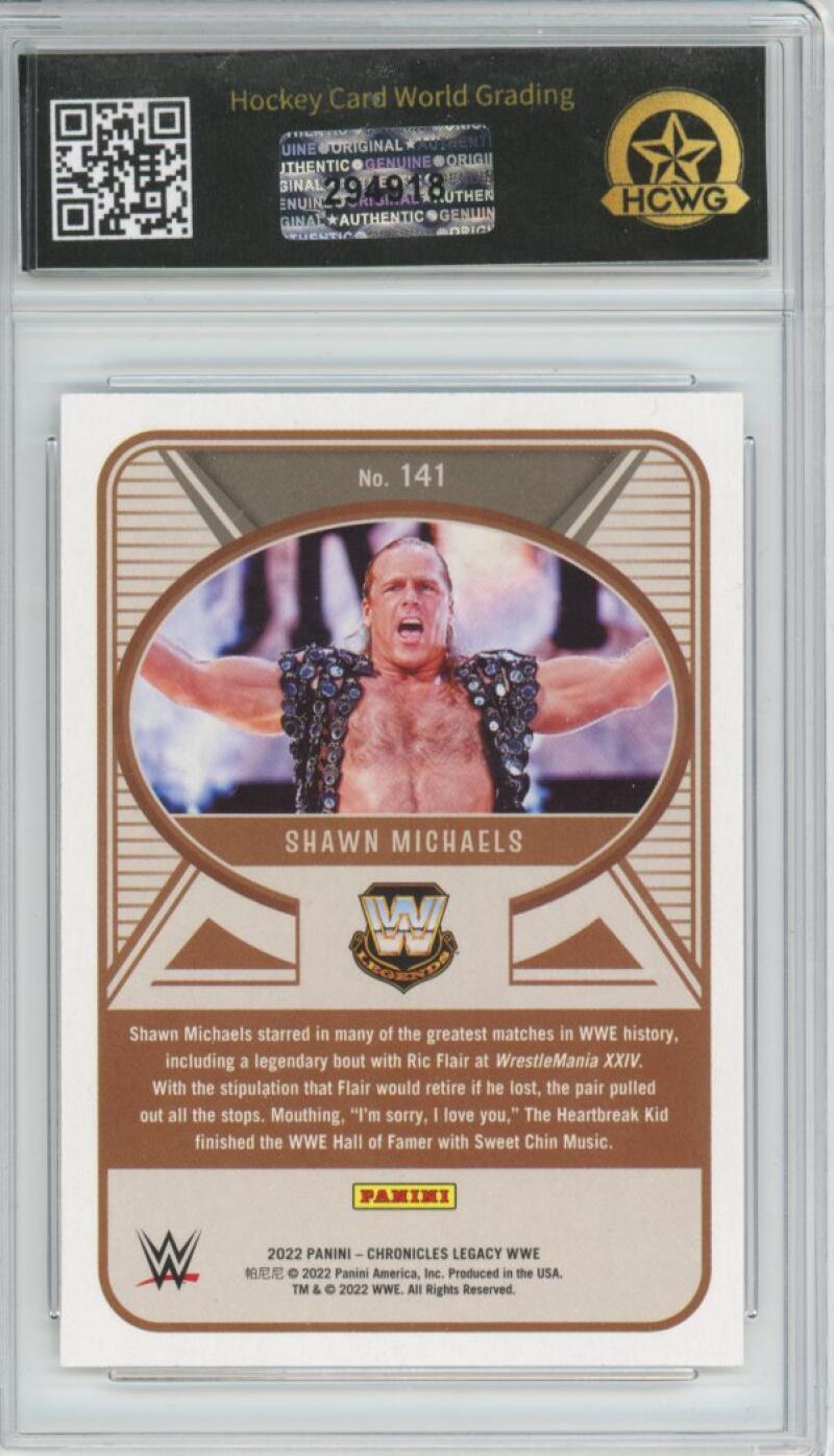 2022 Panini Chronicles WWE Legacy #141 Shawn Michaels Graded Mint HCWG 9 Image 2