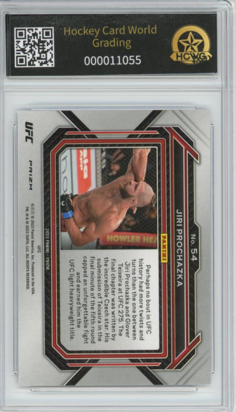 2023 Panini Prizm UFC Ice #54 Jiri Prochazka Graded Mint HCWG 9 Image 2