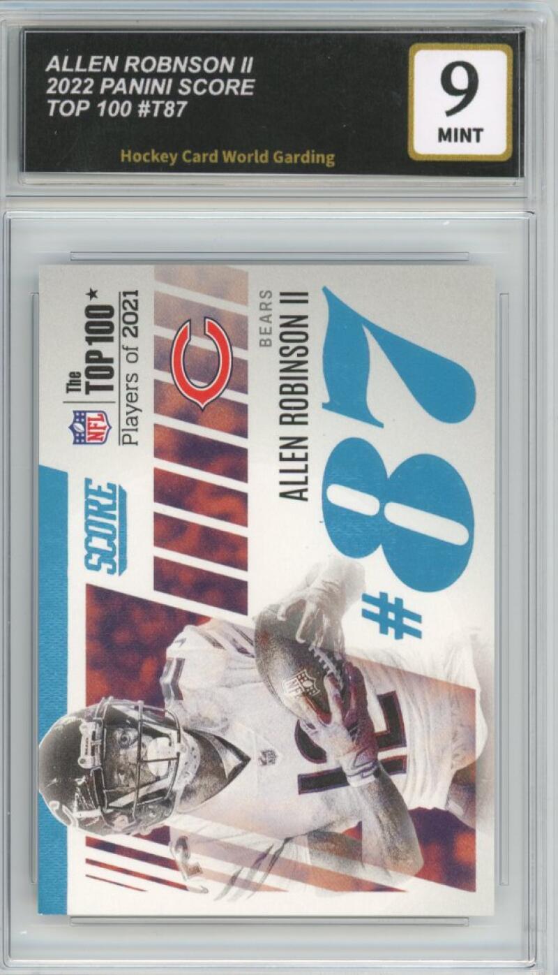 2022 Panini Score Top 100 #T87 #Allen Robinson II Graded Football Mint HCWG 9 Image 1