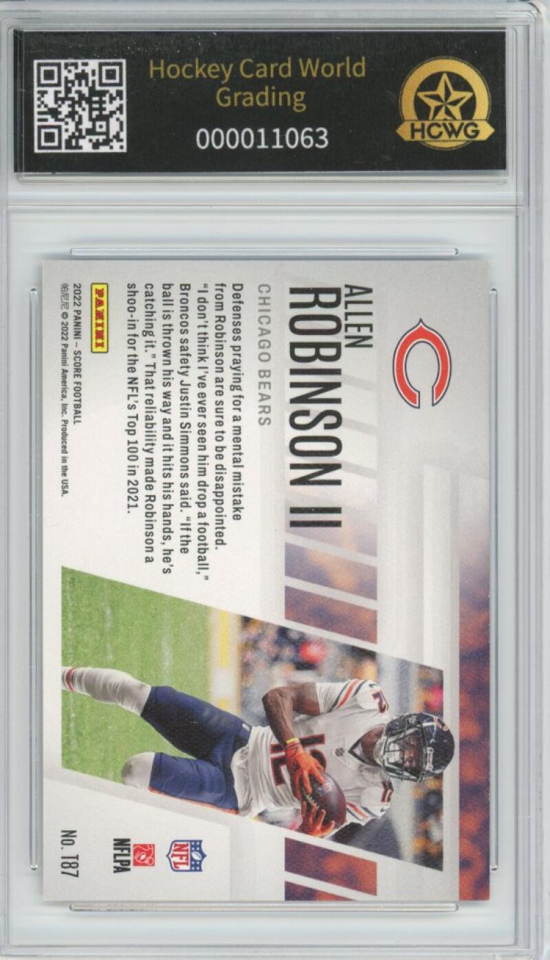2022 Panini Score Top 100 #T87 #Allen Robinson II Graded Football Mint HCWG 9 Image 2