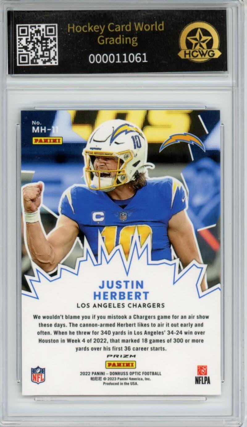 2022 Donruss Optic My House #11 Justin Herbert Graded Football Mint HCWG 9 Image 2