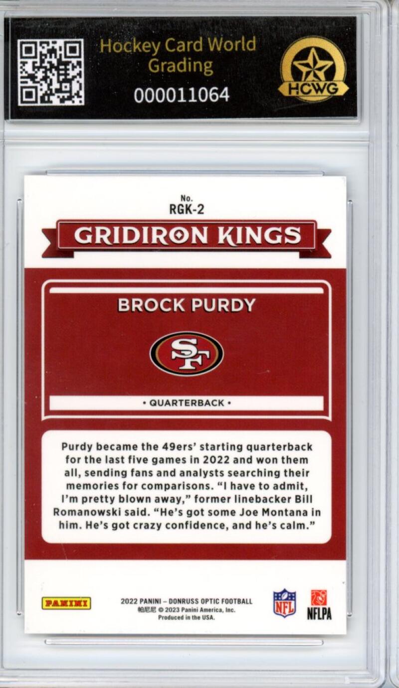 2022 Donruss Optic Rookie Gridiron Kings #2 Brock Purdy Football Mint HCWG 9 Image 2