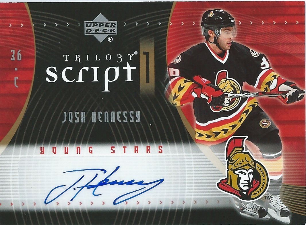 2007-08 UD Trilogy Scripts JOSH HAENNESSY Autograph Auto Upper Deck Image 1
