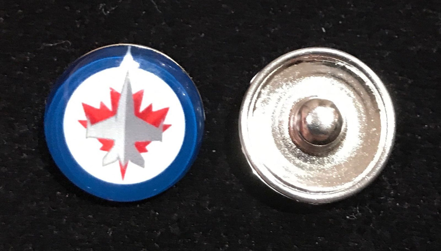 Winnipeg Jets NHL Snap Ginger Button Jewelry for Jackets, Bracelets... Image 1