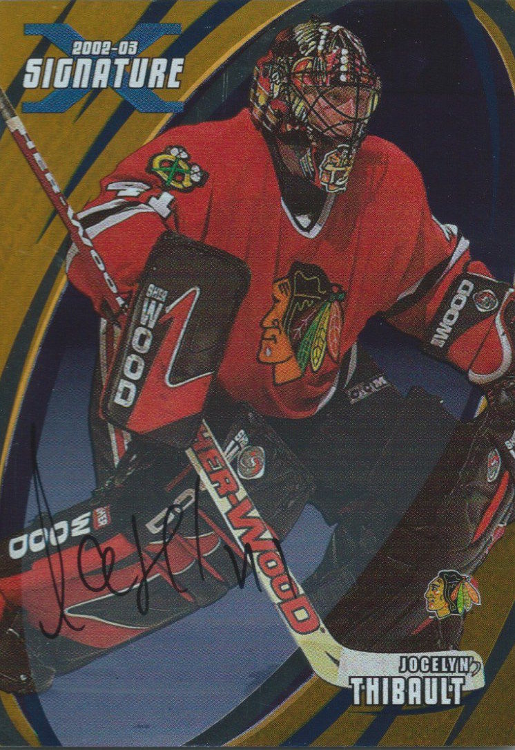 2002-03 BAP Signature Series Gold JOCELYN THIBAULT Autograph UD 00344 Image 1
