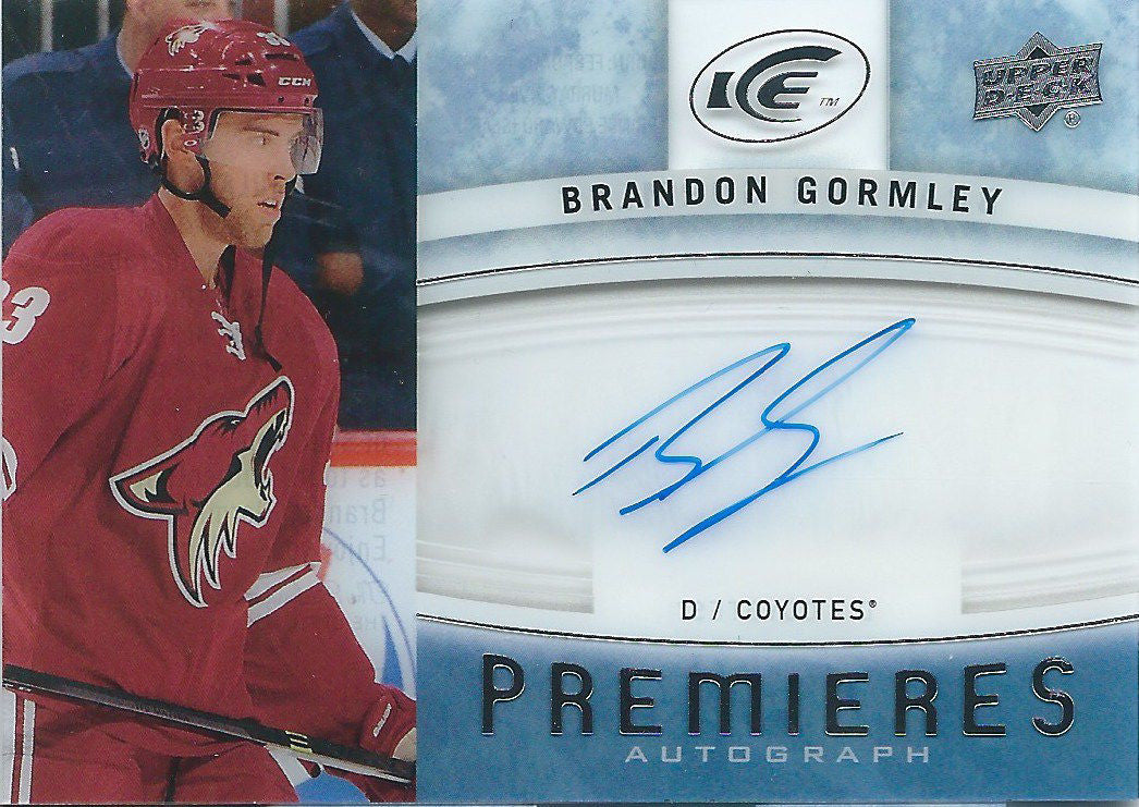 2014-15 Upper Deck Ice Premiers BRANDON GORMLEY Autograph UD 01732