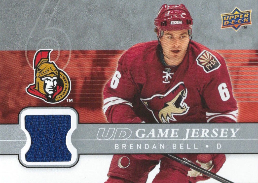 2008-09 Upper Deck Game Jersey BRRENDAN BELL NHL Hockey 00807 Image 1