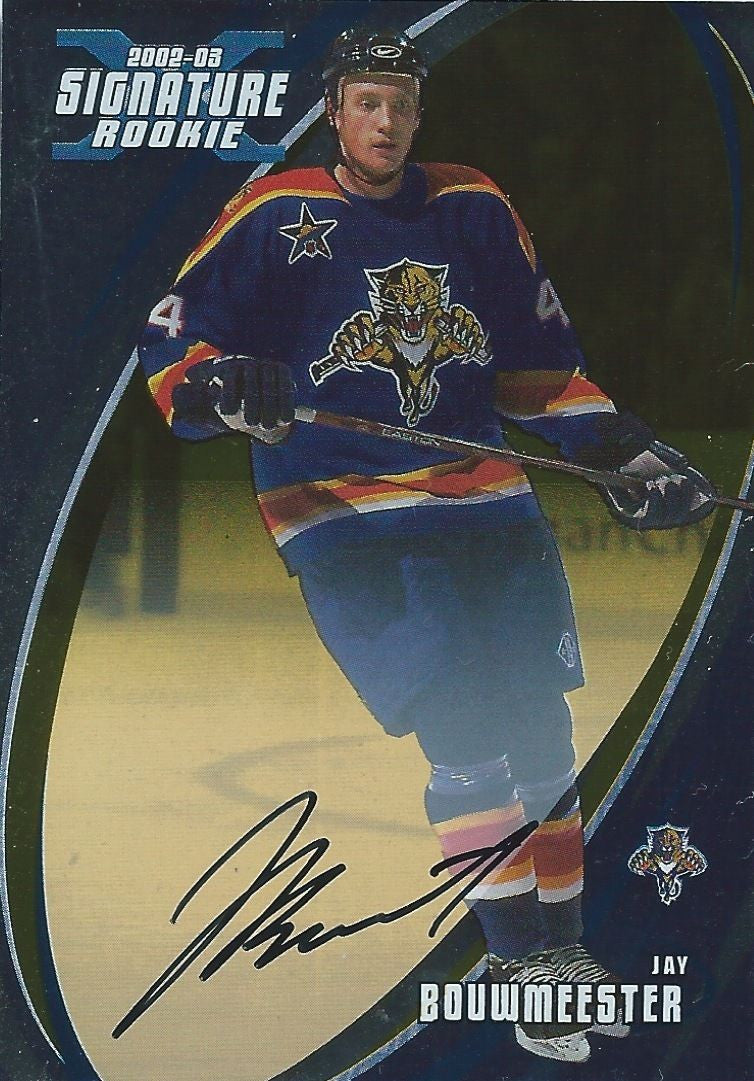 2002-03 BAP Signature Series Gold JAY BOUWMEESTER RC Auto Rookie UD 00334