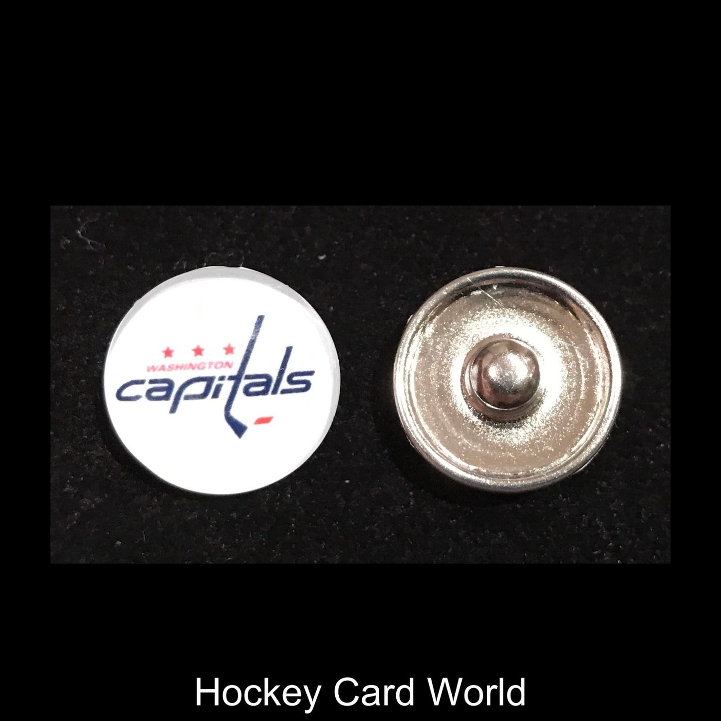 Washington Capitals NHL Snap Ginger Button Jewelry for Jackets, Bracelets. Image 1