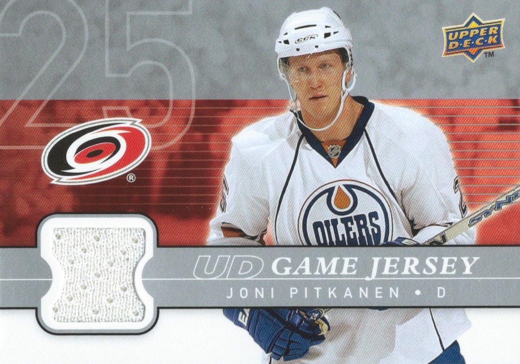 2008-09 Upper Deck Game Jersey JONI PITKANEN NHL Hockey 00817 Image 1