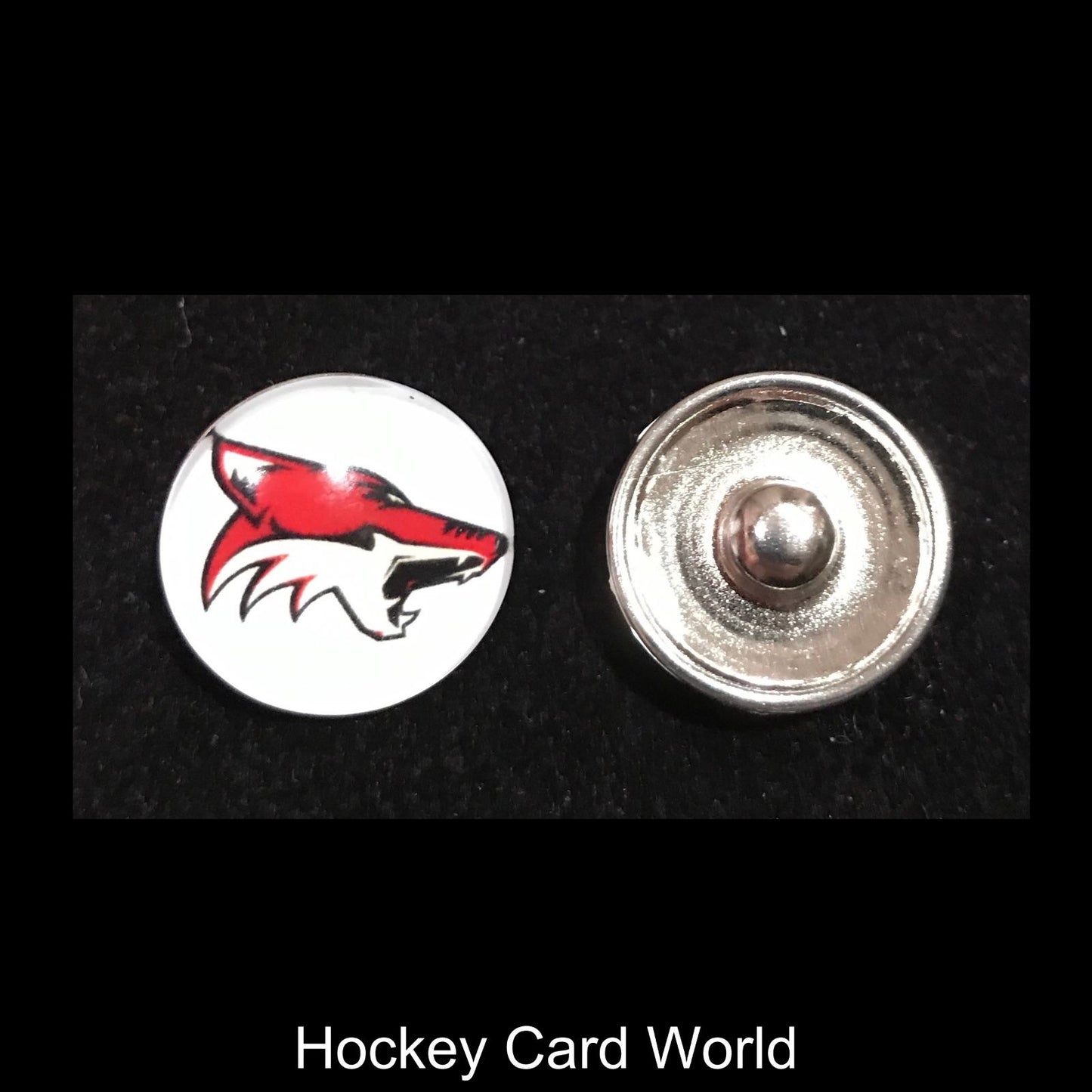Arizona Coyotes NHL Snap Ginger Button Jewelry for Jackets, Bracelets. Image 1