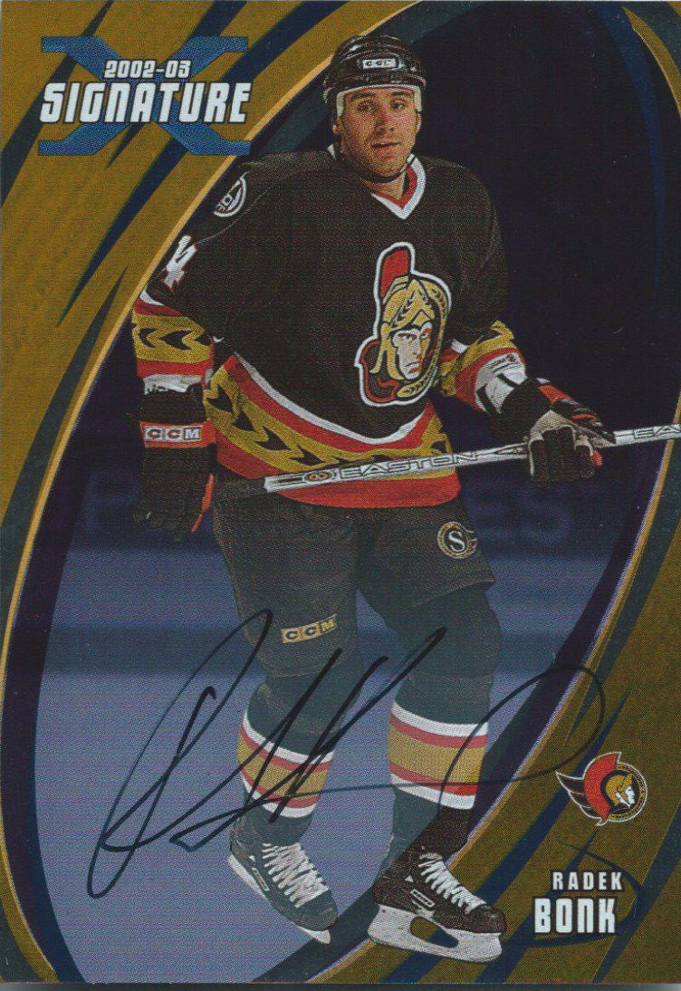 2002-03 BAP Signature Series Gold RADEK BONK Autograph Auto UD 00346