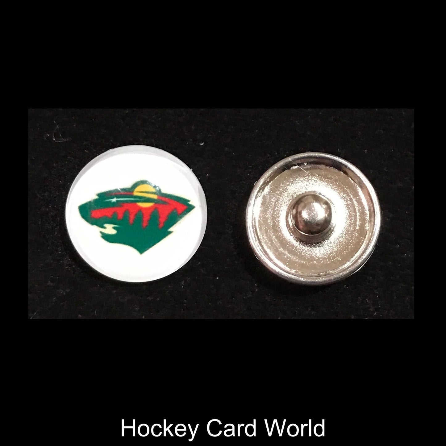 Minnesota Wild NHL Snap Ginger Button Jewelry for Jackets, Bracelets. Image 1