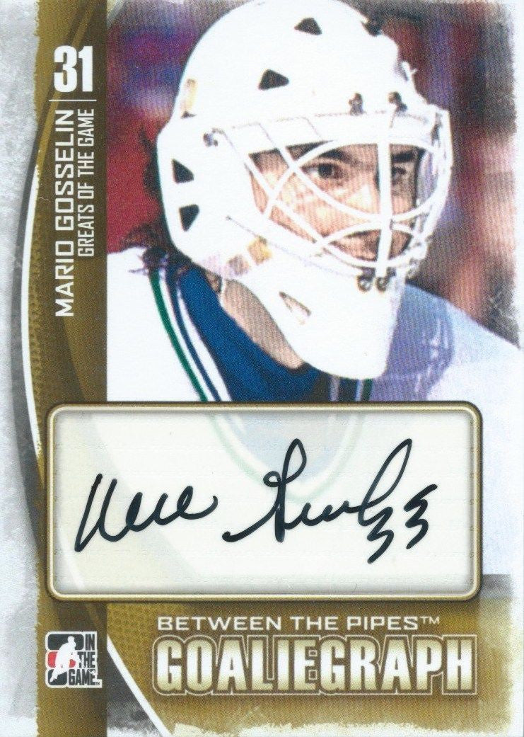 2013-14 Between the Pipes Autographs MARIO GOSSELIN Signature Auto 00459