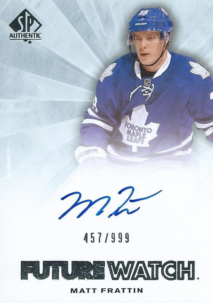 2011-12 SP Authentic MATT FRATTIN Auto/RC 457/999 Rookie UD Future 00046