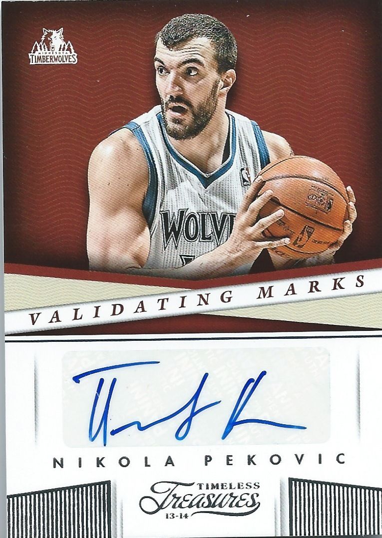 2013-14 Timeless Treasures NIKOLA PEKOVIC Auto Validating Marks Auto 01129 Image 1