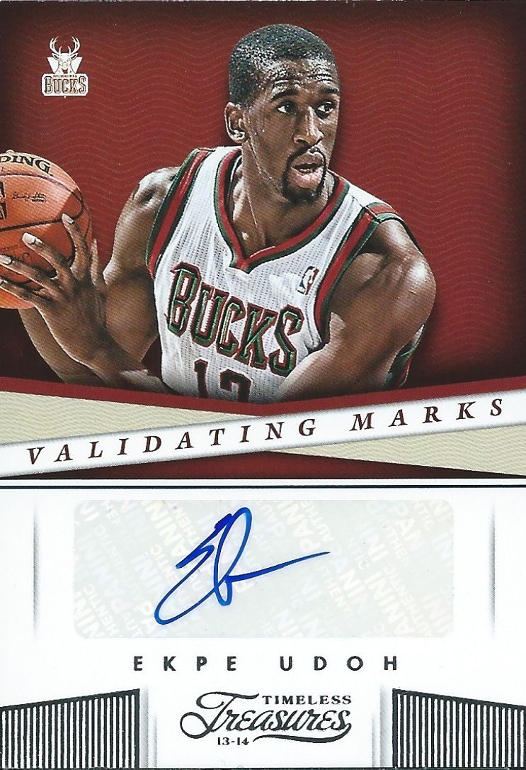 2013-14 Timeless Treasures EKPE UDOH Auto Validating Marks Autograph 01130 Image 1