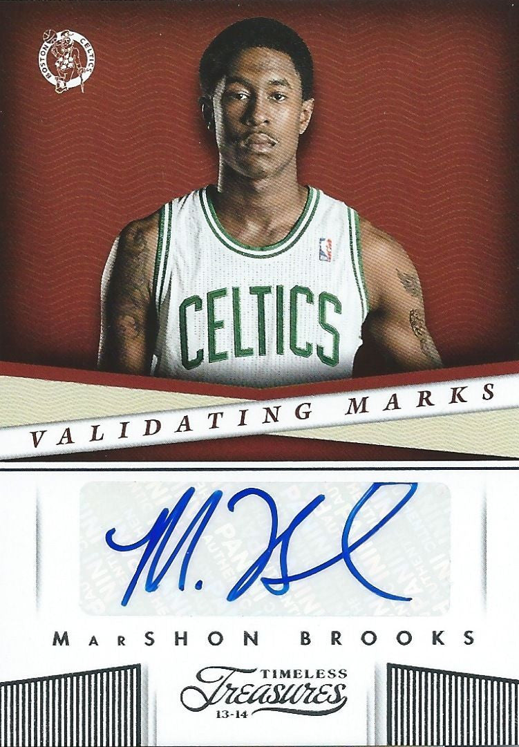 2013-14 Timeless Treasures MARSHON BROOKS Auto Validating Marks Auto 01128