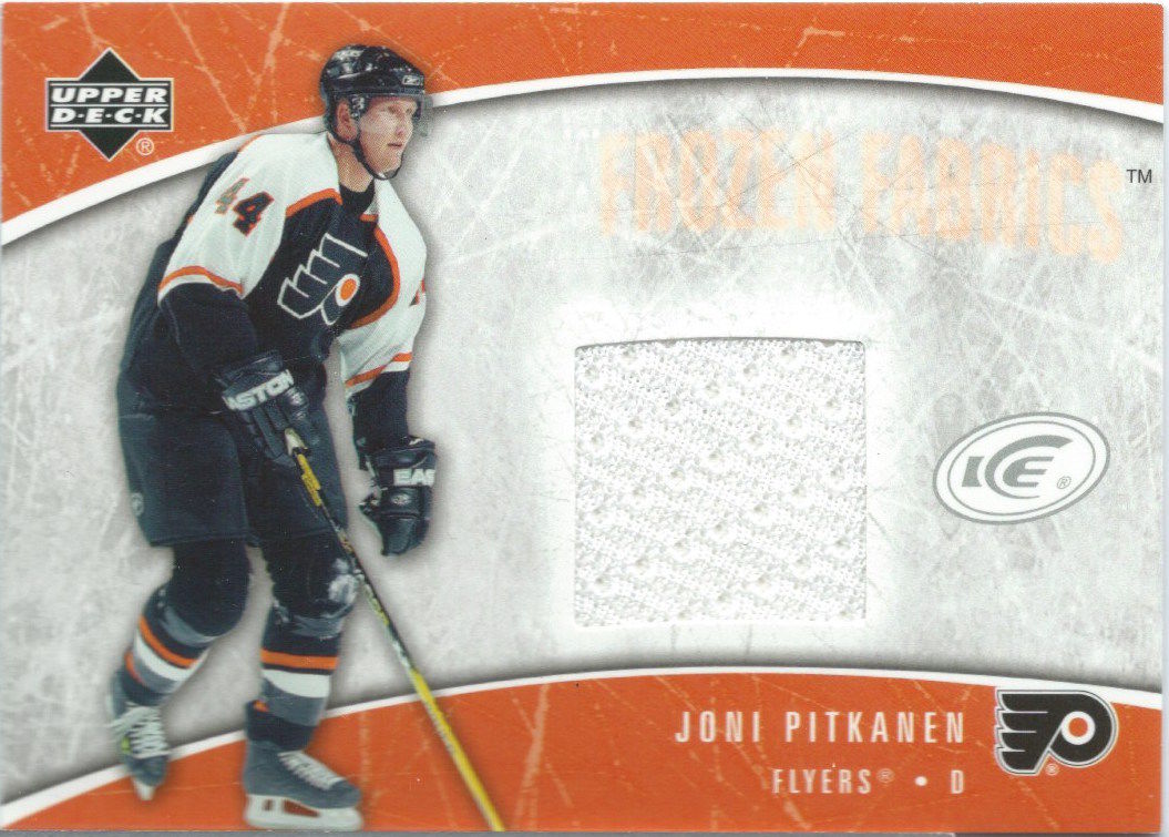 2005-06 Upper Deck Ice Frozen Fabrics JONI PITKANEN Jersey 01710 Image 1