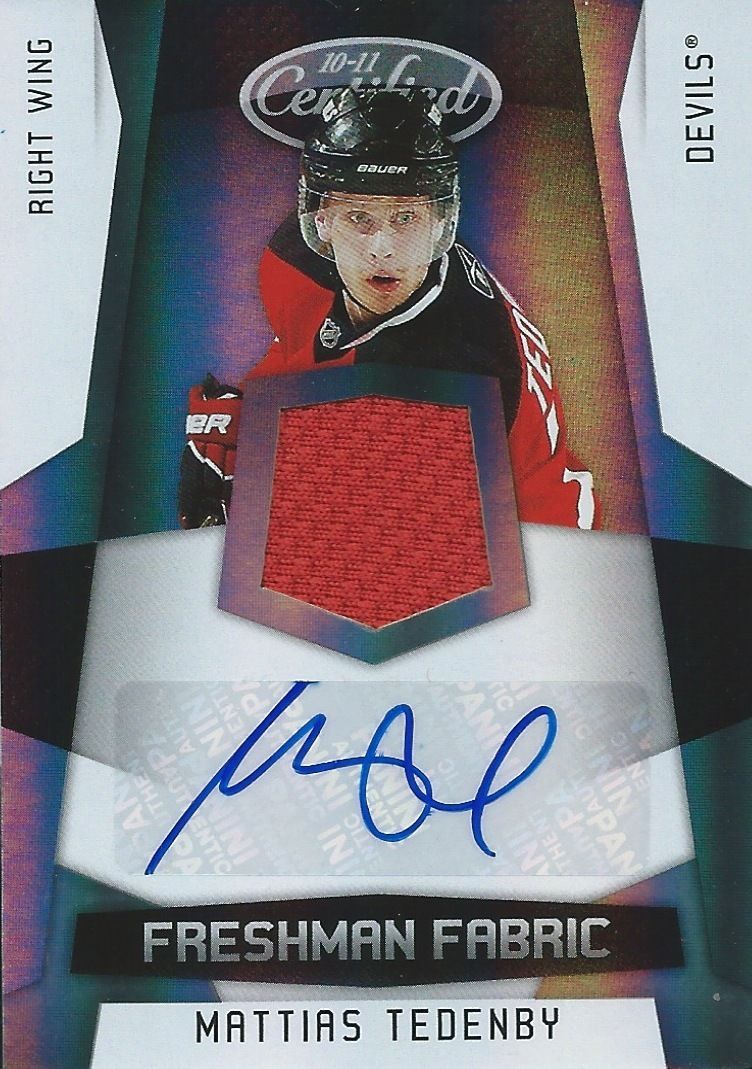 2010-11 Certified MATTIAS TEDENBY Auto / Jersey Rookie 112/499 RC 00065 Image 1