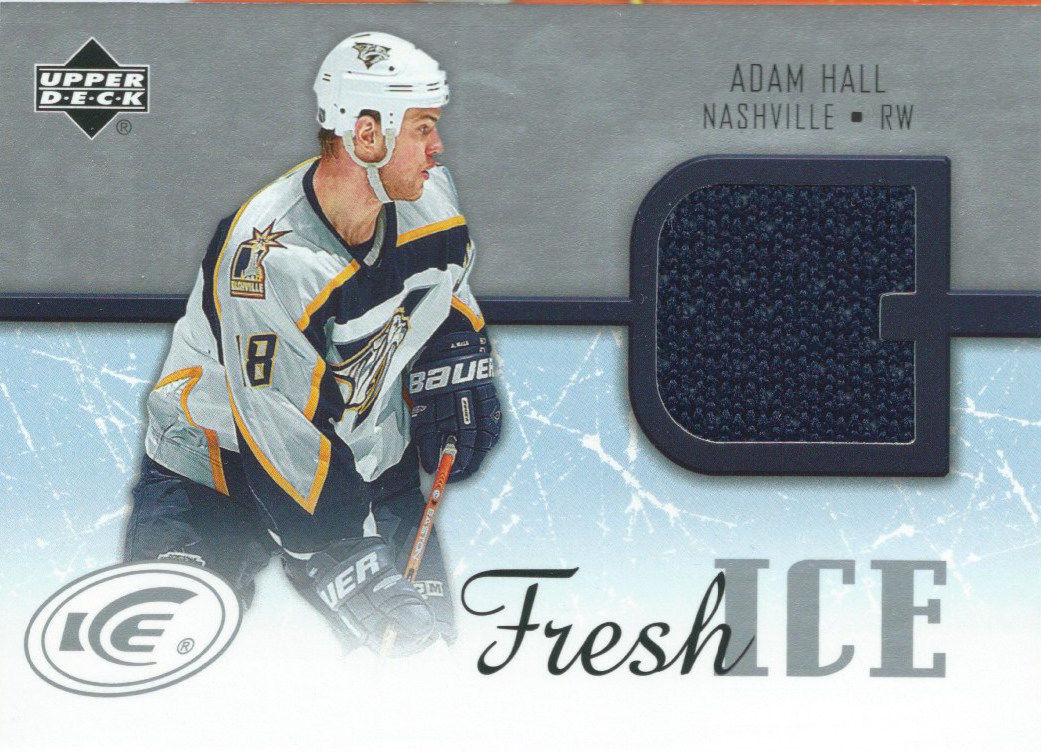 2005-06 Upper Deck Ice Fresh Ice ADAM HALL Jersey 01711 Image 1