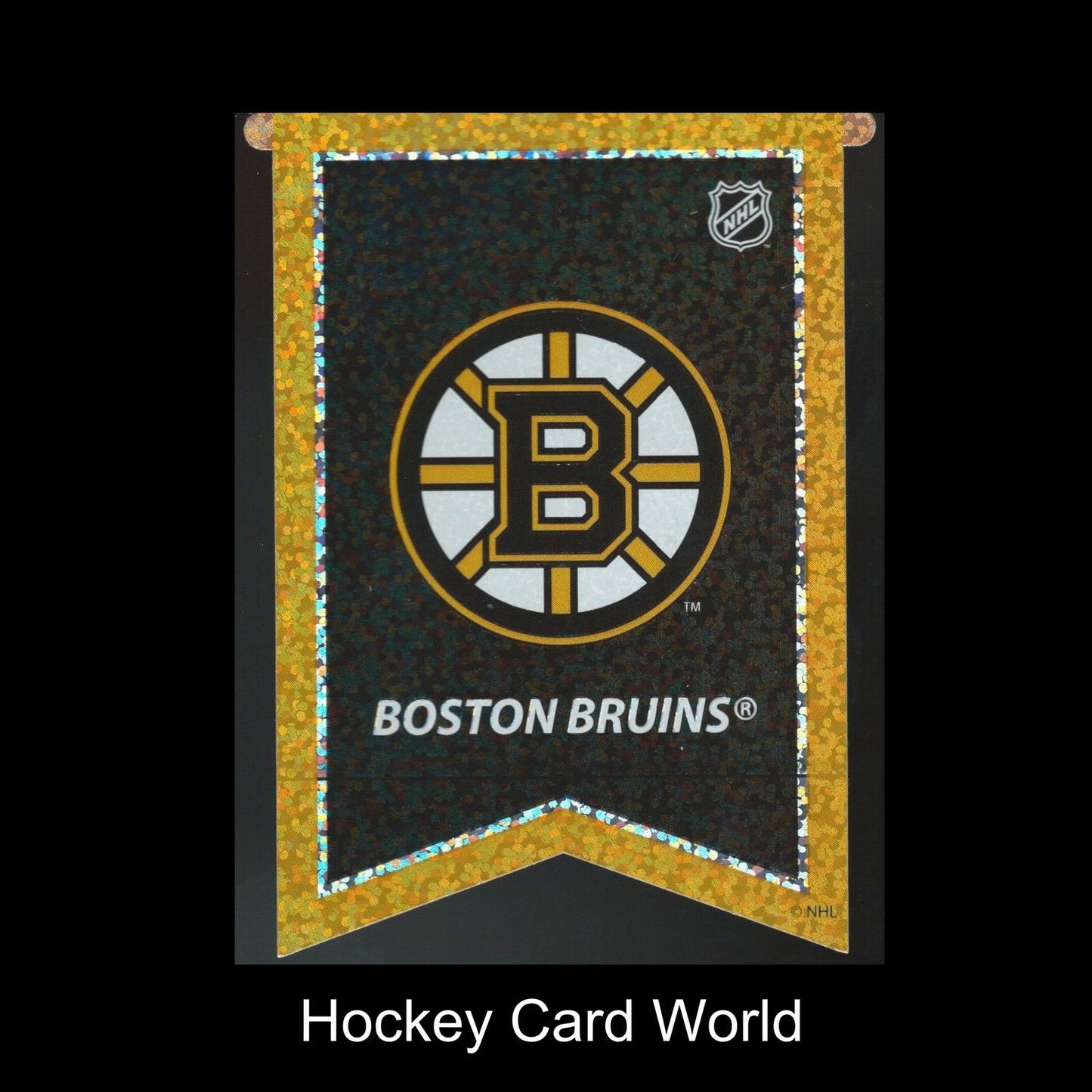 Boston Bruins 3"x4" NHL Licensed Banner Sparkle Decal Sticker Image 1