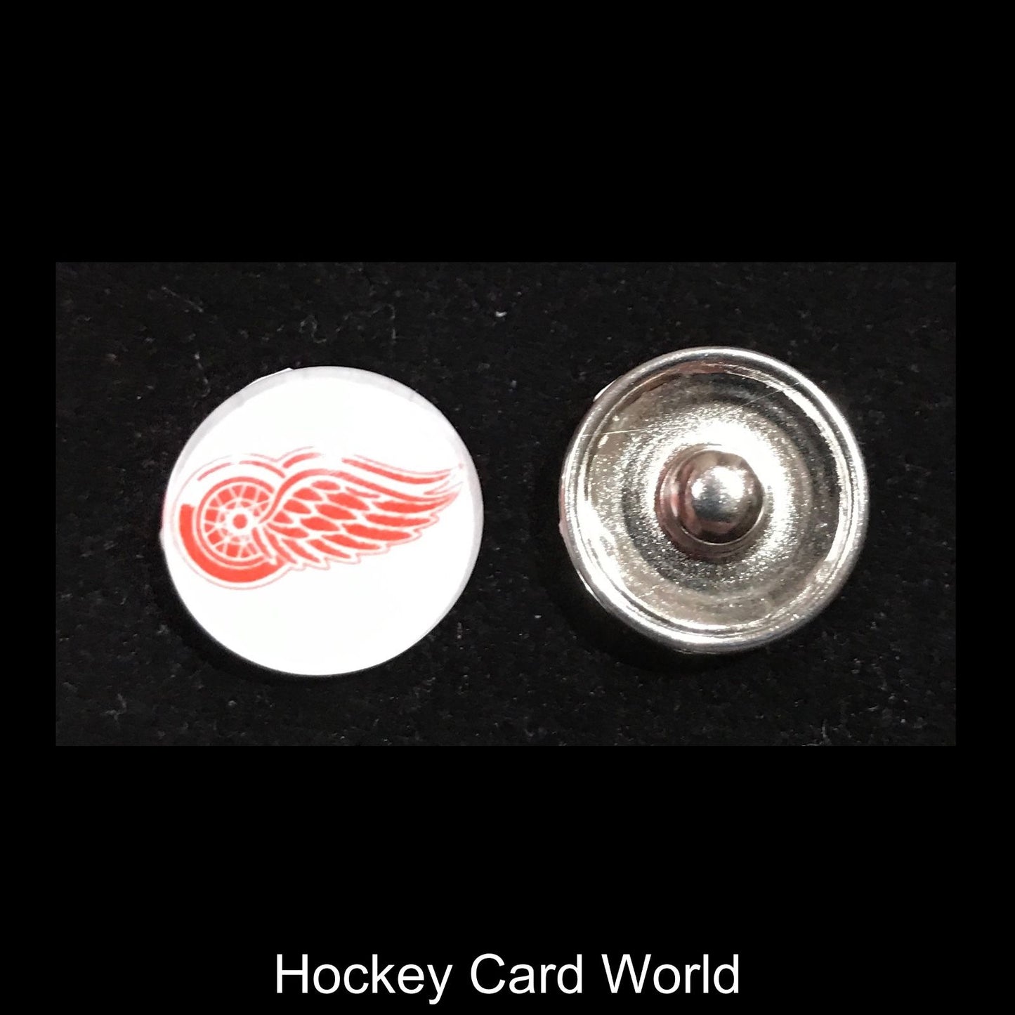 Detroit Red Wings NHL Snap Ginger Button Jewelry for Jackets, Bracelets. Image 1