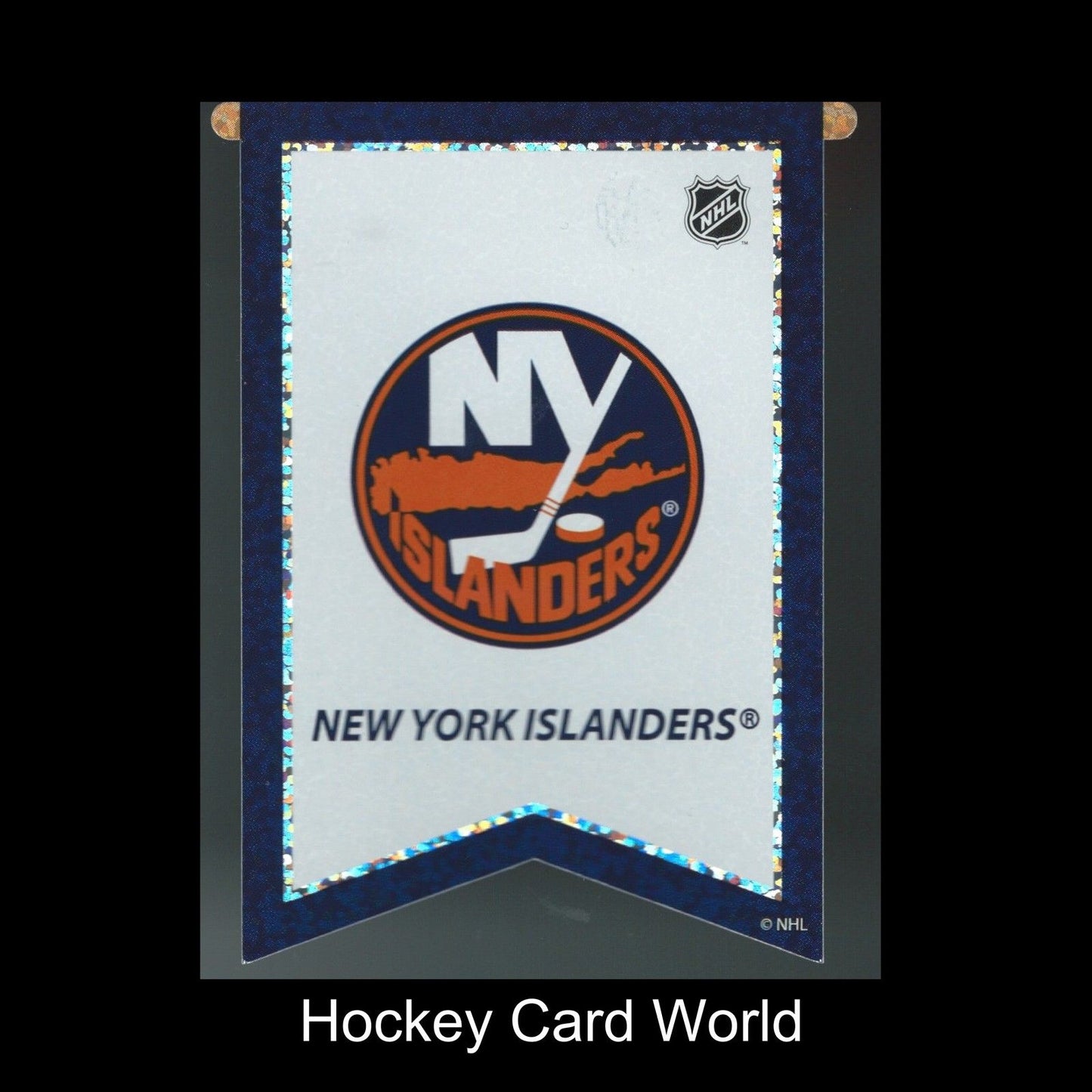 New York Islanders 3"x4" NHL Licensed Banner Sparkle Decal Sticker Image 1