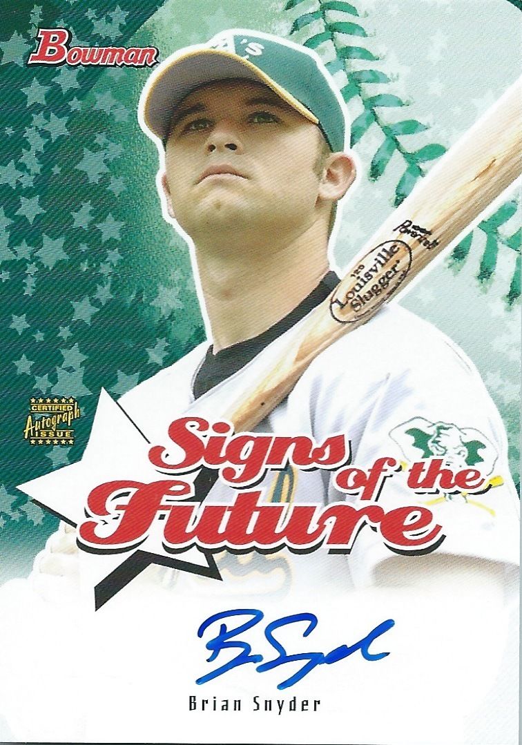 2003 Bowman Heritage Signs Greatness BRIAN SNYDER Signature Auto MLB 01317 Image 1