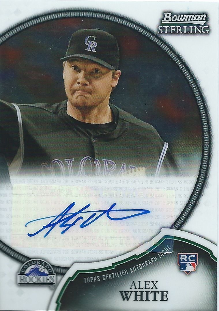 2011 Bowman Sterling Rookie ALEX WHITE Auto Signature Autographs MLB 01337 Image 1
