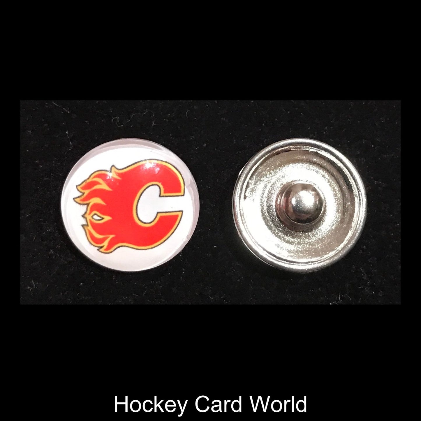 Calgary Flames NHL Snap Ginger Button Jewelry for Jackets, Bracelets Image 1