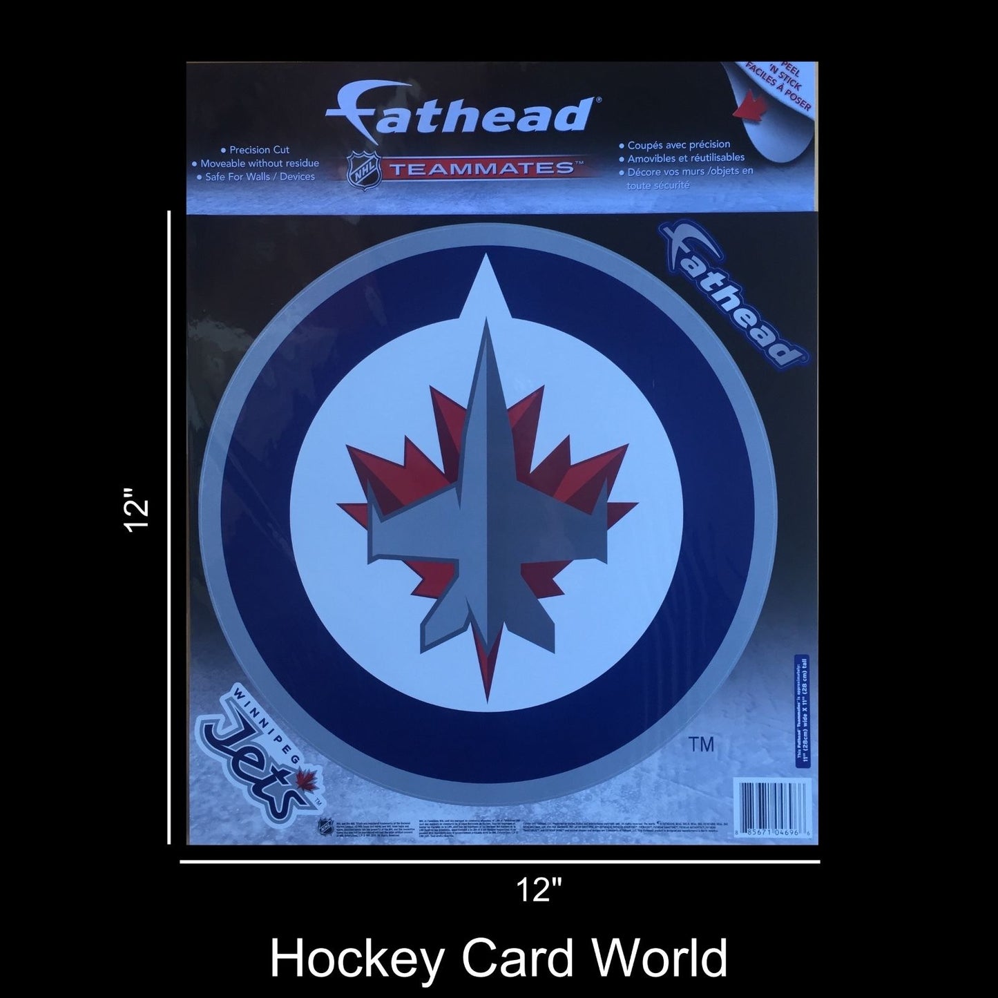 Winnipeg Jets 12" Fathead Jumbo Multi-Use Coloured Decal Sticker Image 1