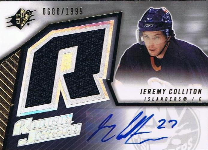 2005-06 SPX JEREMY COLLITON Auto / Jersey RC 688/1999 Islanders 00074