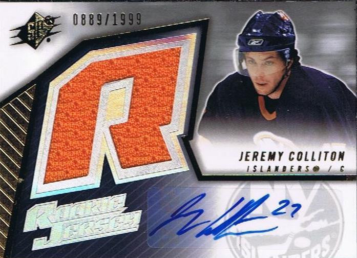 2005-06 SPX JEREMY COLLITON Auto / Jersey RC 889/1999 Rookie NY 00070