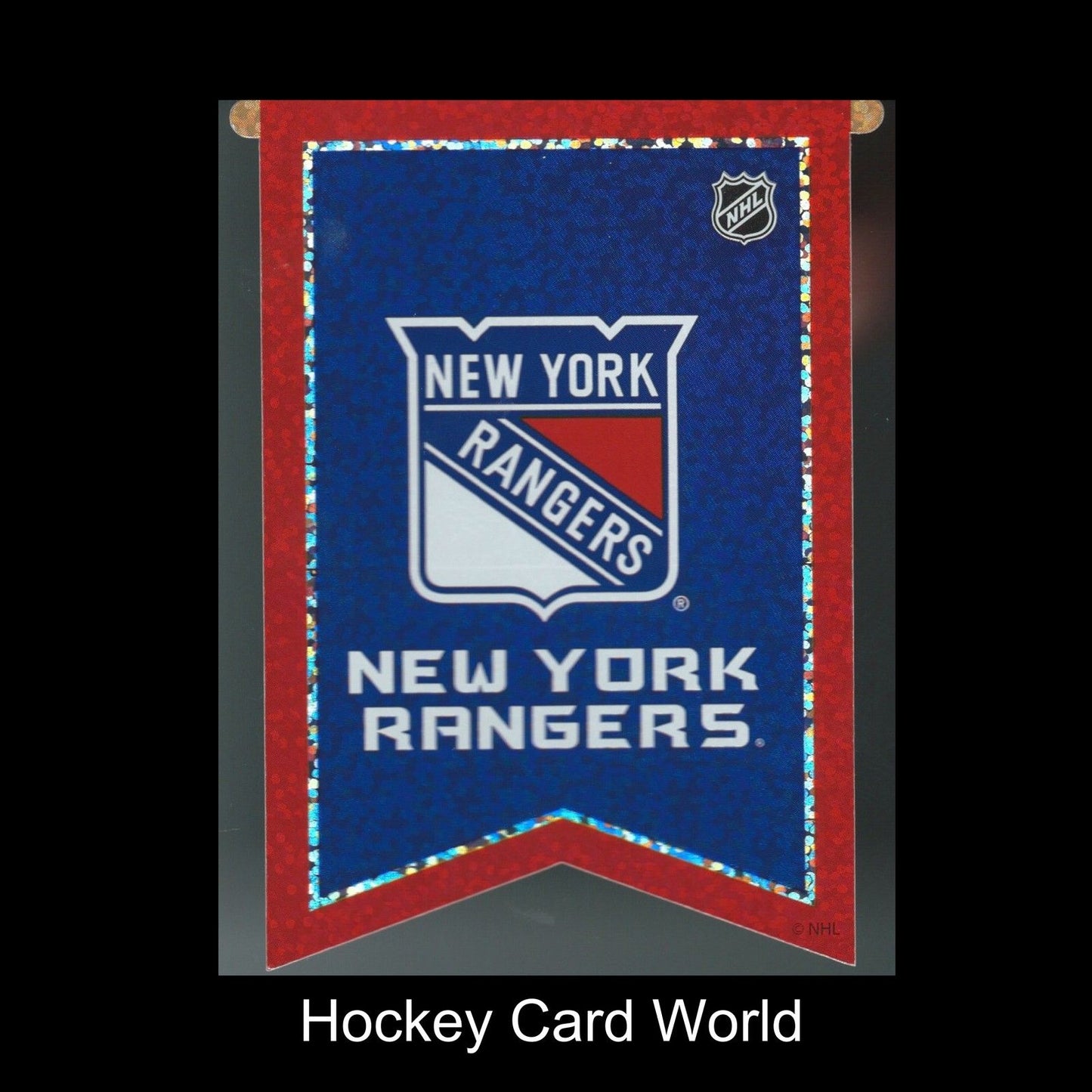 New York Rangers 3"x4" NHL Licensed Banner Sparkle Decal Sticker Image 1