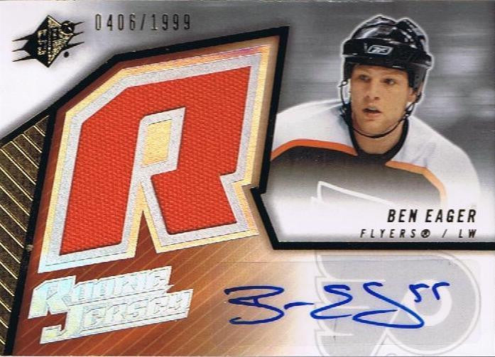 2005-06 SPX BEN EAGER Auto / Jersey RC #/1999 Rookie Philadelphia 00069