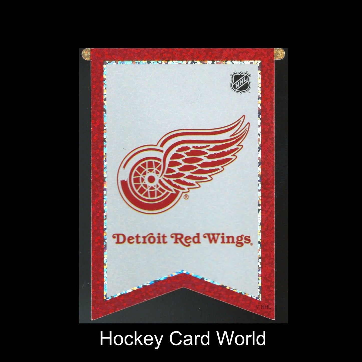 Detroit Red Wings 3"x4" NHL Licensed Banner Sparkle Decal Sticker Image 1