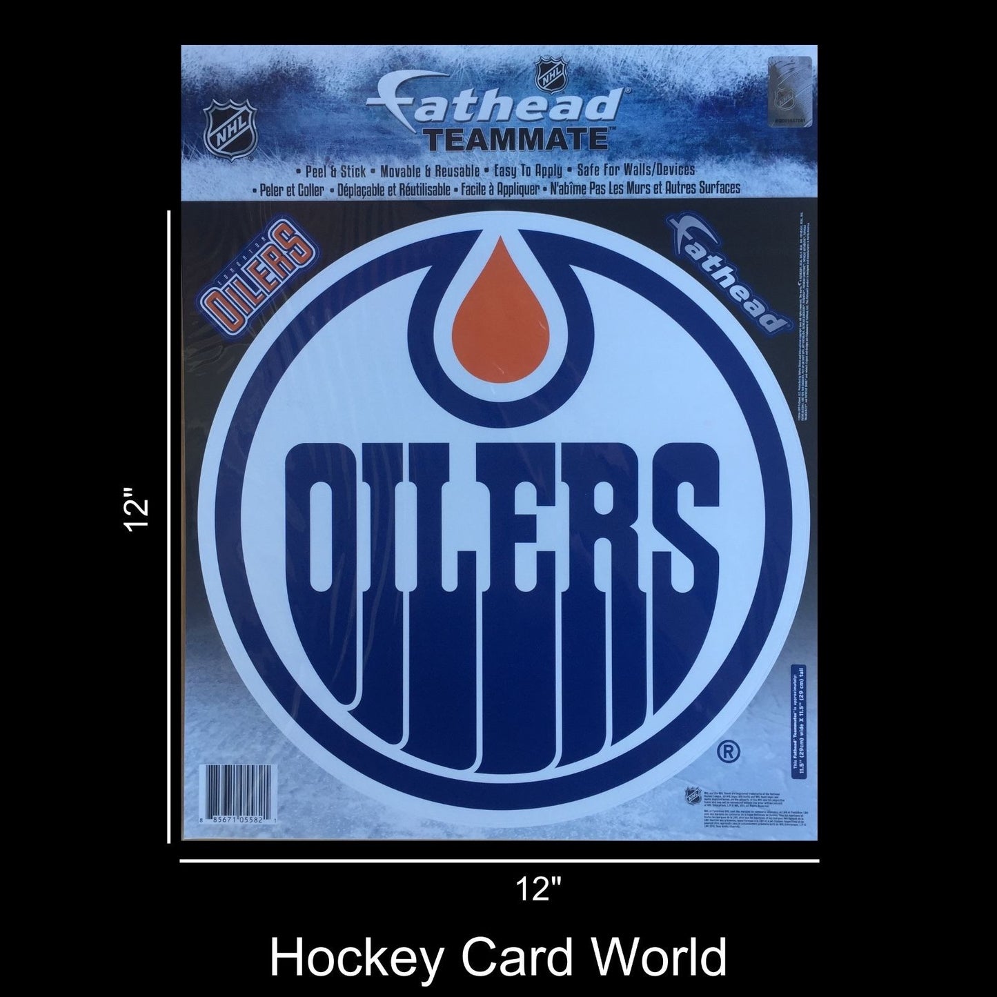 Edmonton Oilers 12" Fathead Jumbo Multi-Use Coloured Decal Sticker