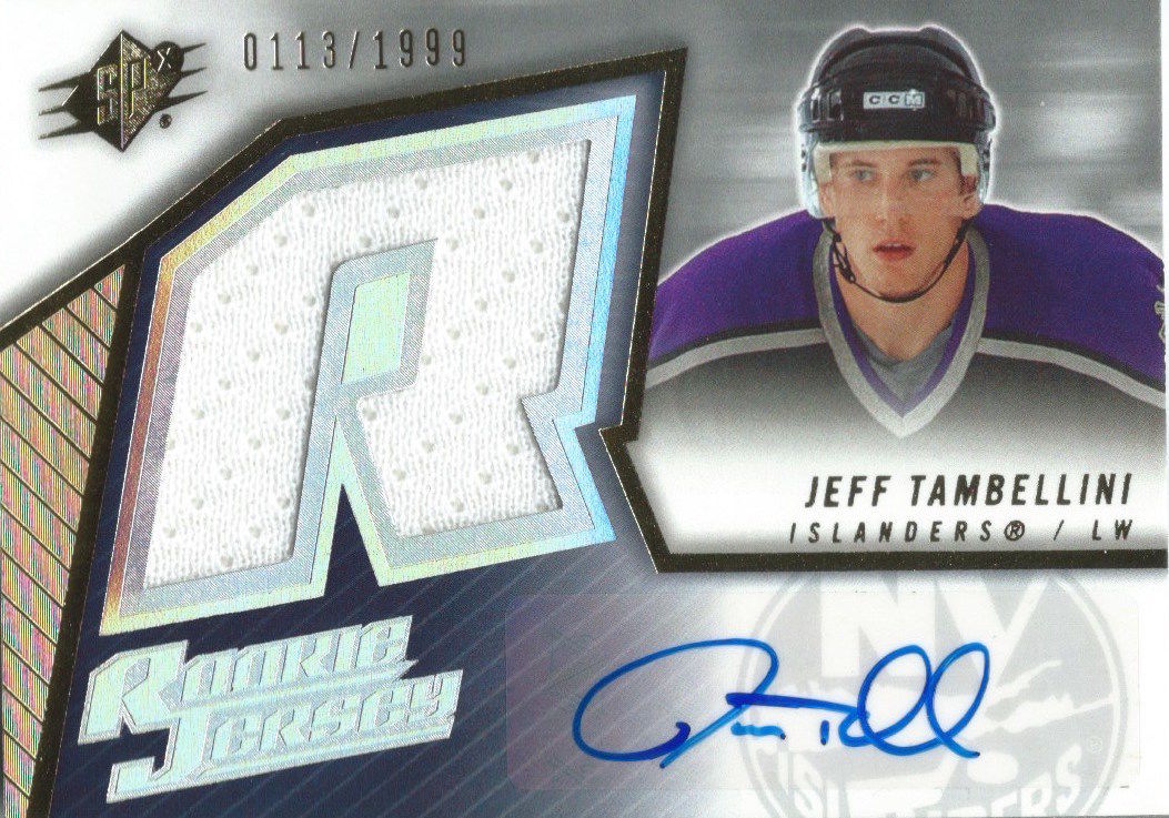 2005-06 SPX JEFF TAMBELLINI Auto / Jersey RC 113/1999 Islanders 00068 Image 1