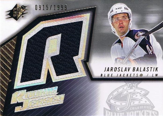 2005-06 SPX JAROSLAV BALASTIK Jersey RC #/1999 Rookie Blue Jackets 00666 Image 1
