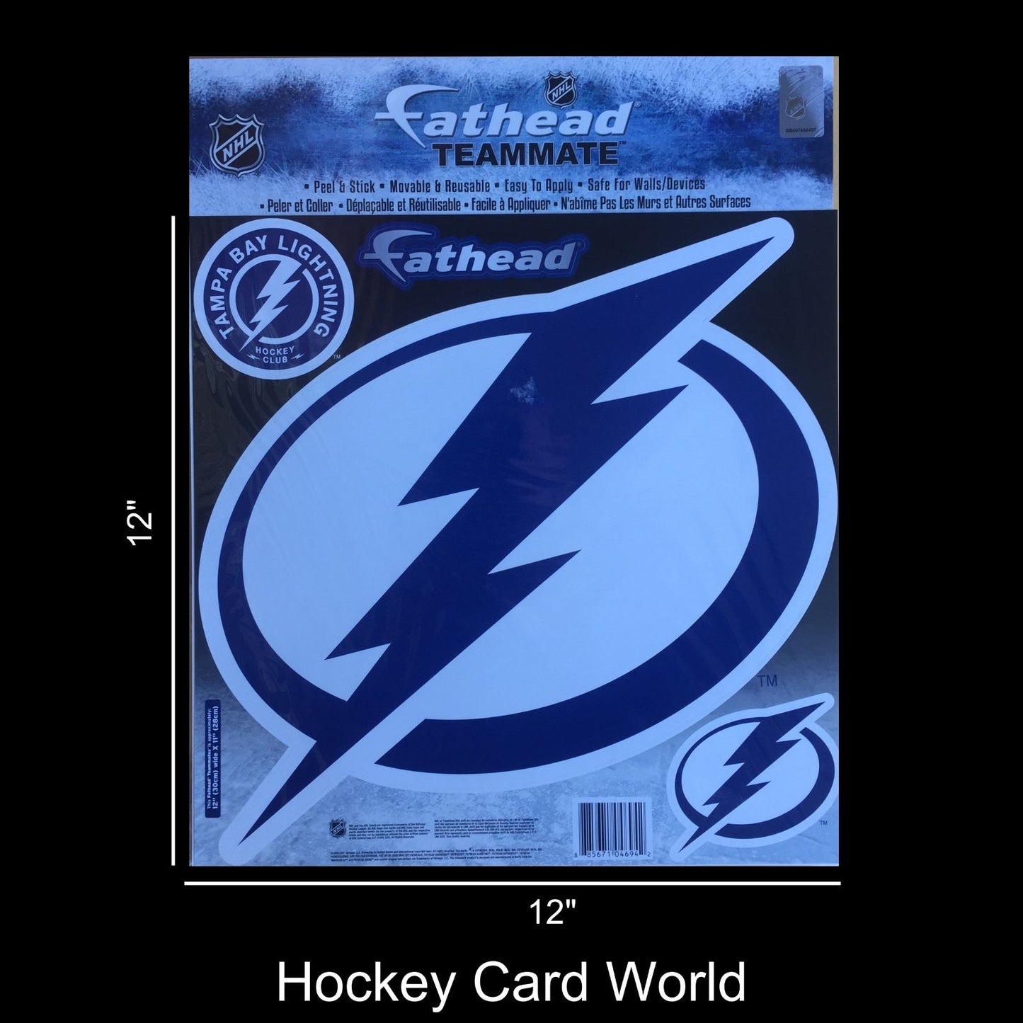 Tampa Bay Lightning 12" Fathead Jumbo Multi-Use Coloured Decal Sticker Image 1