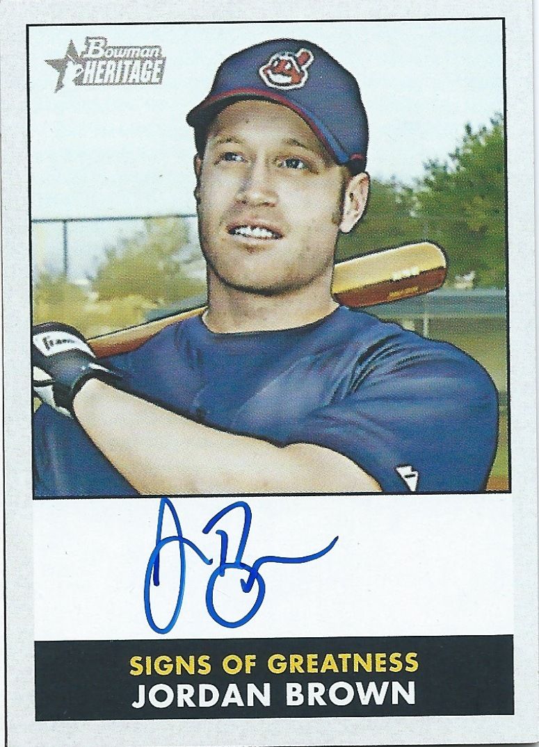 2007 Bowman Heritage $15 JORDAN BROWN Auto Signature Signs of Great 01297 Image 1