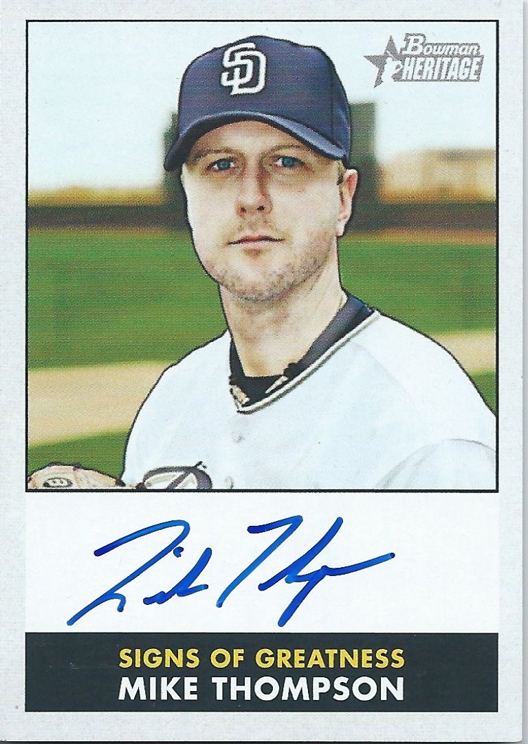 2007 Bowman Heritage MIKE THOMPSON Auto Signature Signs of Great 01298 Image 1