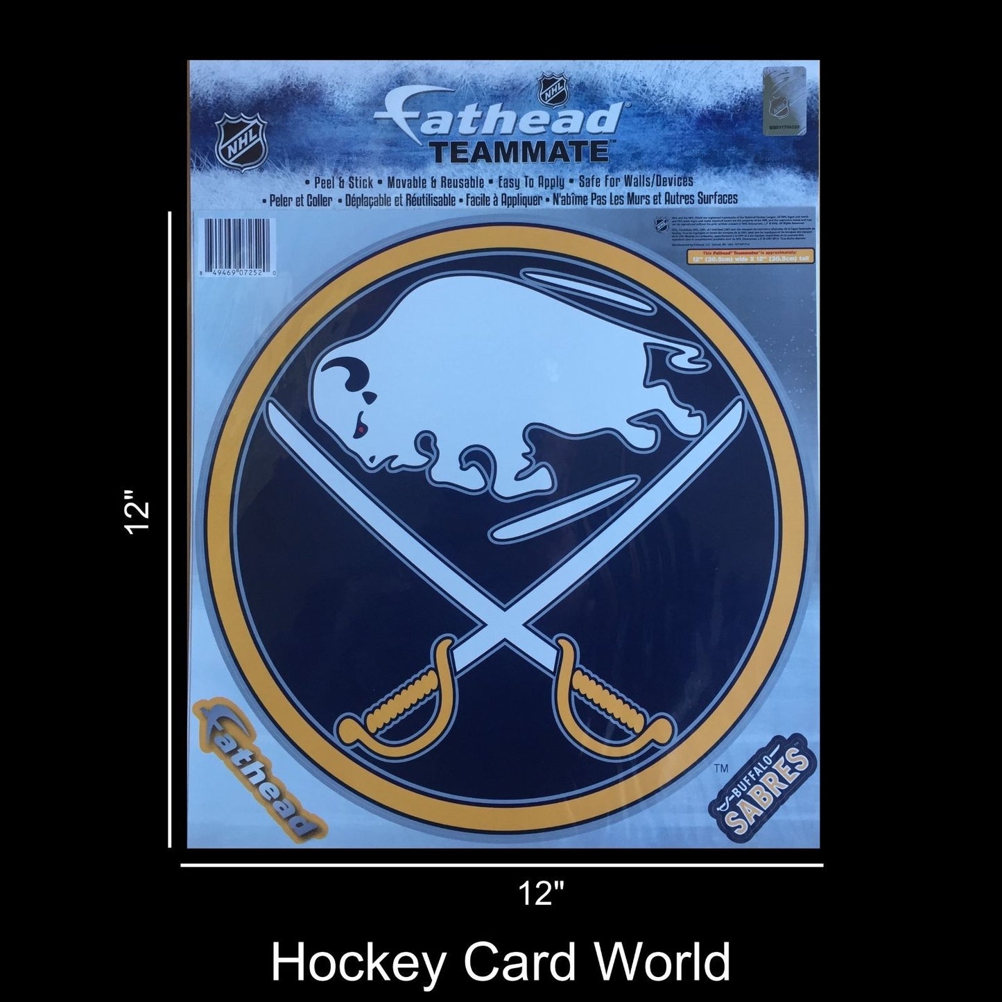 Buffalo Sabres 12" Fathead Jumbo Multi-Use Coloured Decal Sticker