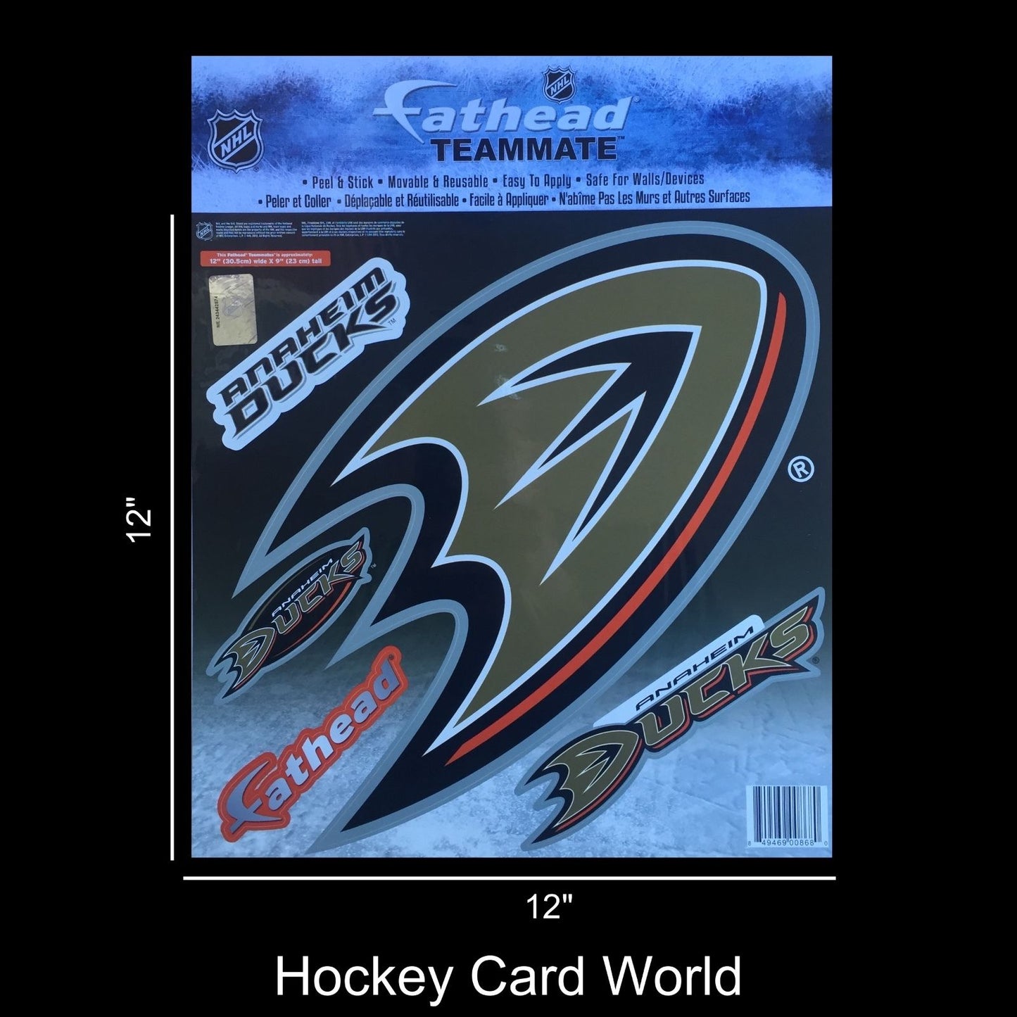 Anaheim Ducks 12" Fathead Jumbo Multi-Use Coloured Decal Sticker Image 1
