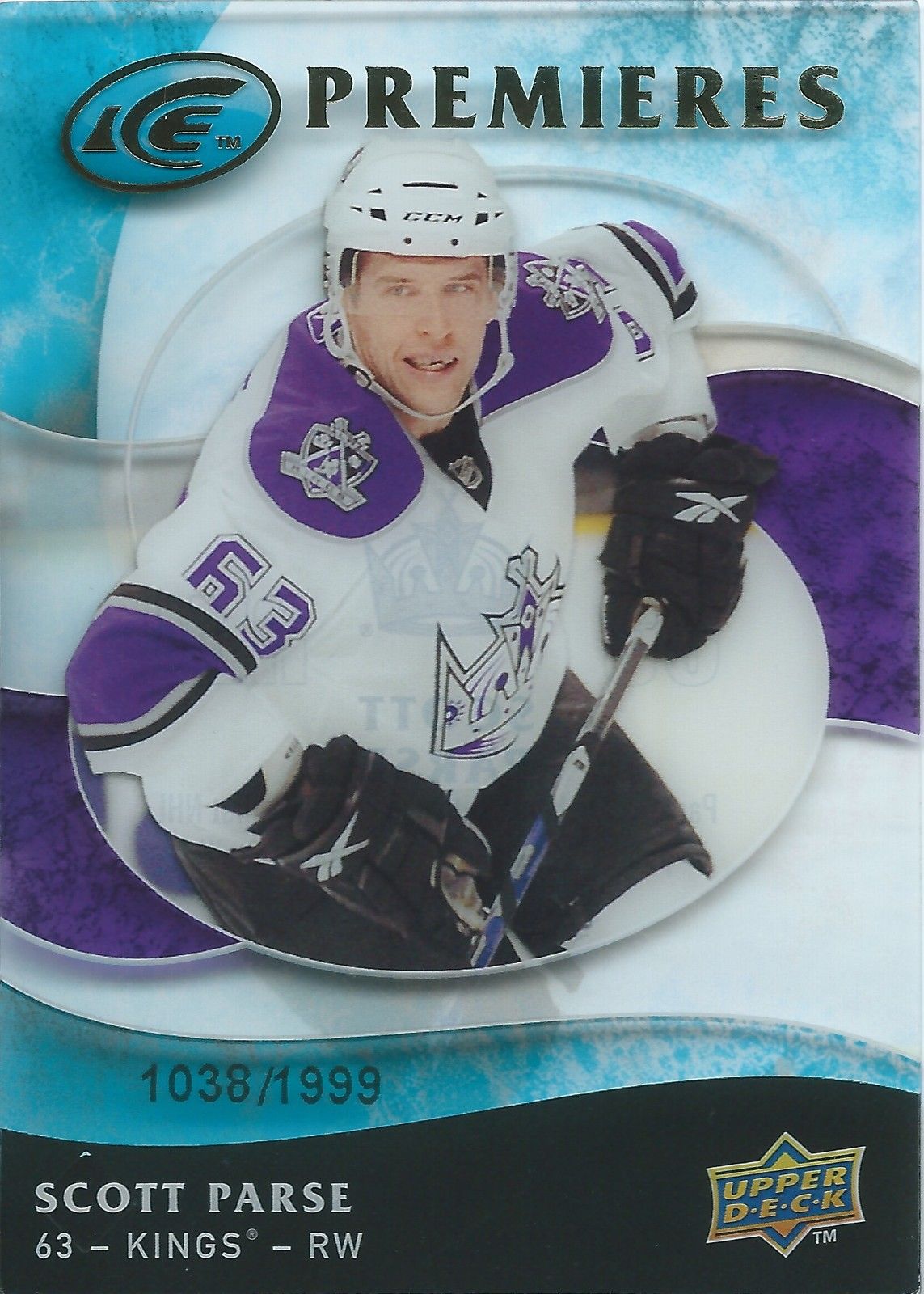 2009-10 UD Ice SCOTT PARSE RC #/1999 Ice Premiers Upper Deck Rookie 00927 Image 1