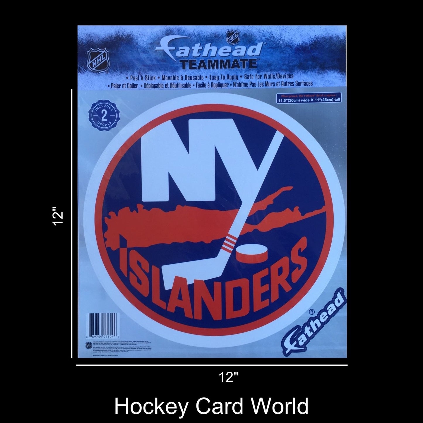 New York Islanders 12" Fathead Jumbo Multi-Use Coloured Decal Sticker Image 1