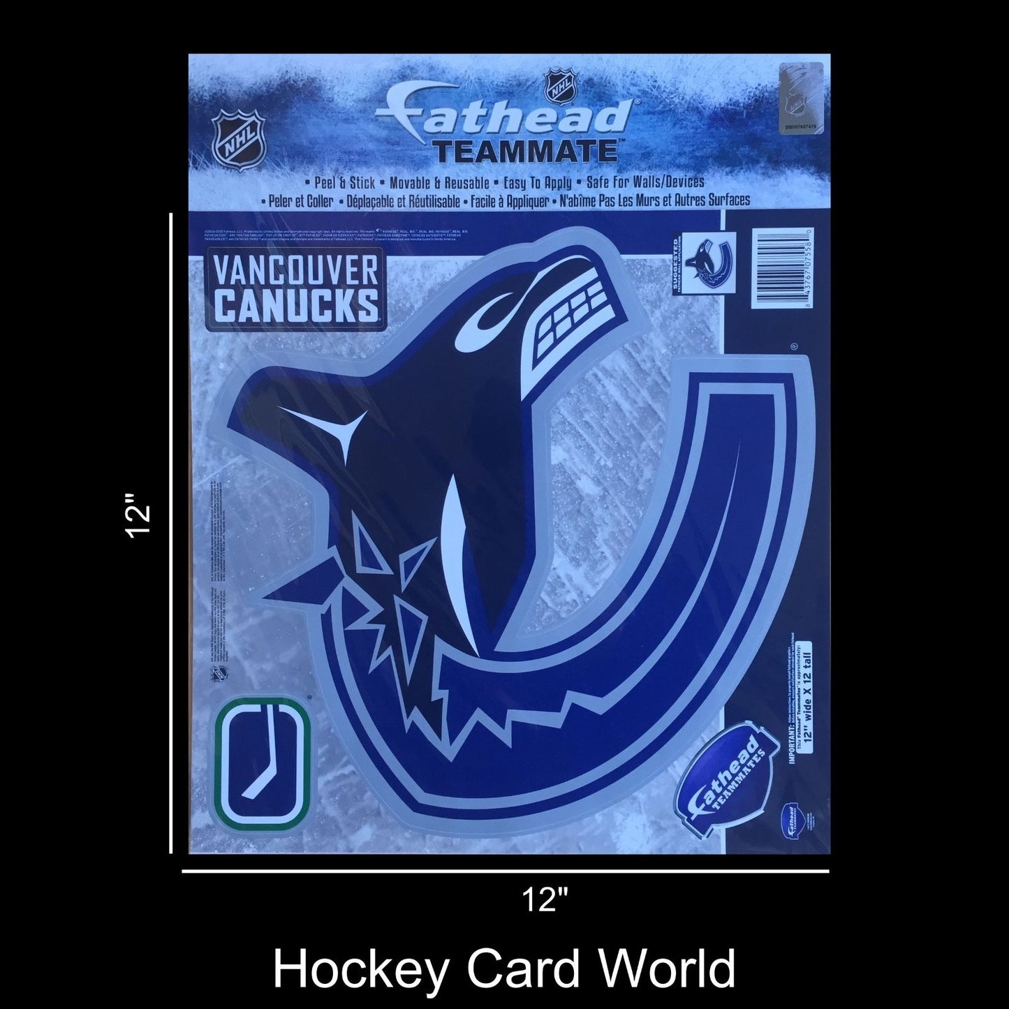 Vancouver Canucks 12" Fathead Jumbo Multi-Use Coloured Decal Sticker Image 1