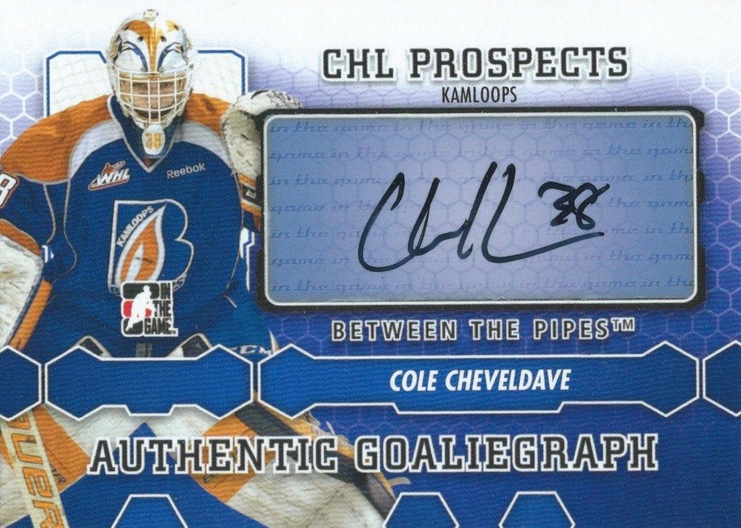 2012-13 Between the Pipes COLE CHEVELDAVE Autograph Goaliegraph 00412 Image 1